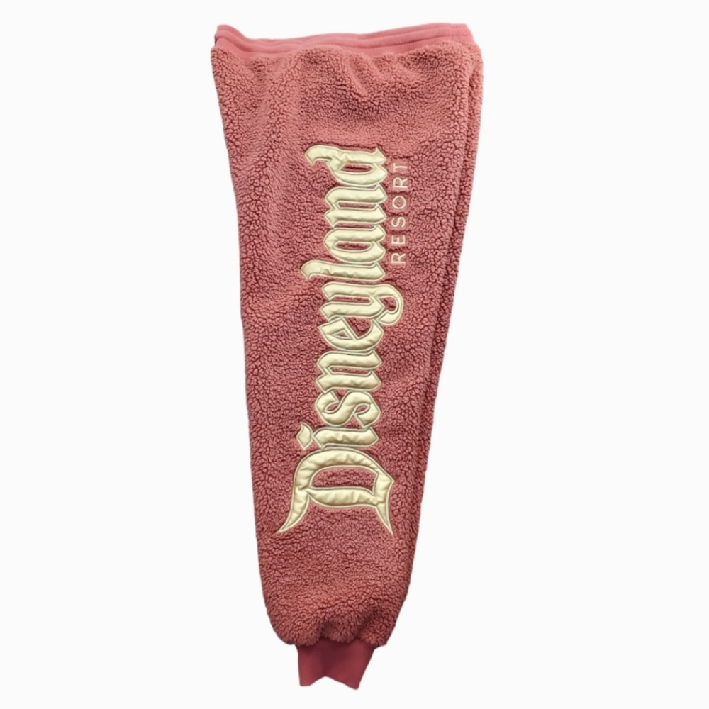 Disney x Spirit Jersey Sherpa Fleece Lounge Jogger Pants Pink Rose Gold Sz L